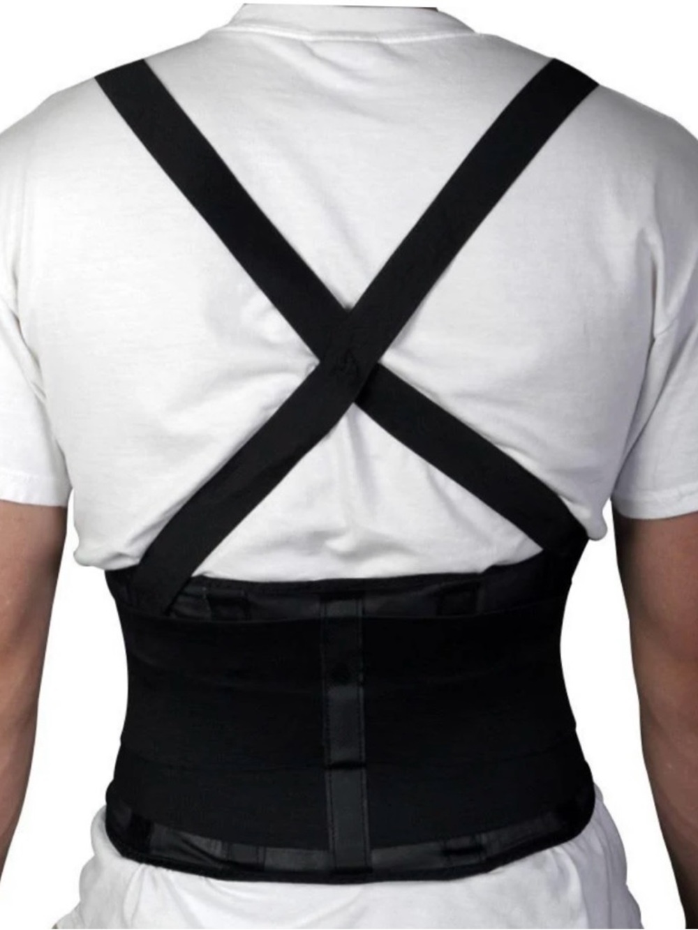 NWT Medline Back Support with Suspenders Black L 34-38”